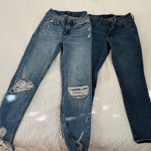 Distressed Blue Skinny Jeans